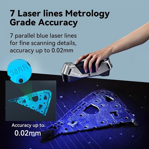 Creality 3D Scanner, CR-Scan Raptor for 3D Printing, Blue Laser & NIR Consumer Handheld Scanner with 0.02mm Accuracy, Anti-Shake Tracking, 24-Bit Fast Full-Color Scanning for Windows macOS in Saudi Arabia