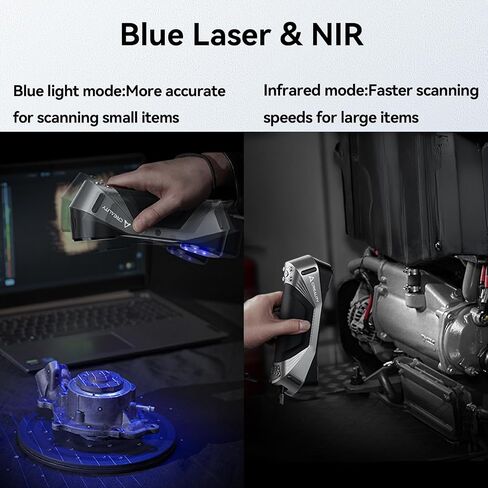 Creality 3D Scanner, CR-Scan Raptor for 3D Printing, Blue Laser & NIR Consumer Handheld Scanner with 0.02mm Accuracy, Anti-Shake Tracking, 24-Bit Fast Full-Color Scanning for Windows macOS in Saudi Arabia