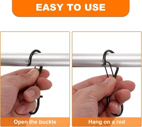 HARFINGTON 17pcs S Hooks 3.5 Inch S-Shaped Metal Hook Hanger with Safety Buckle for Hanging Plants Clothes Pots and Pans Kitchen Utensil Bags, White in Saudi Arabia