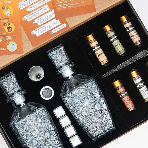 Alcohol Infusion Kit for Infusing Whiskey, Gin - DIY Your Own Flavored Spirits with Natural Ingredients - Anniversary, Birthday Gift for Men, Husband in Saudi Arabia