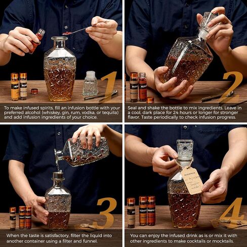 Alcohol Infusion Kit for Infusing Whiskey, Gin - DIY Your Own Flavored Spirits with Natural Ingredients - Anniversary, Birthday Gift for Men, Husband in Saudi Arabia