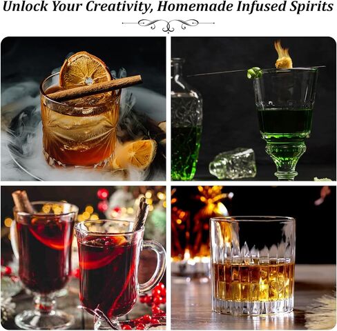 Alcohol Infusion Kit for Infusing Whiskey, Gin - DIY Your Own Flavored Spirits with Natural Ingredients - Anniversary, Birthday Gift for Men, Husband in Saudi Arabia