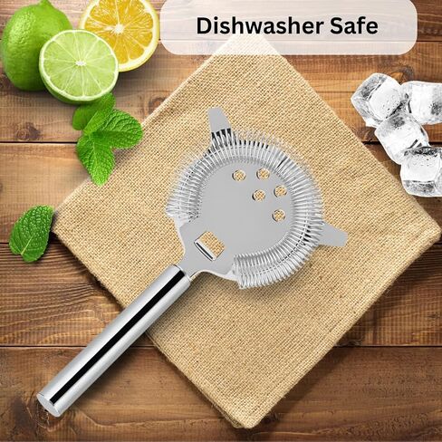 Cocktail Strainer - Stainless Steel Hawthorne Strainer With Handle - Bar Strainer With High Density Spring - Drink Strainer For Cocktails Great For Home Bar Or Professional Bartenders in Saudi Arabia