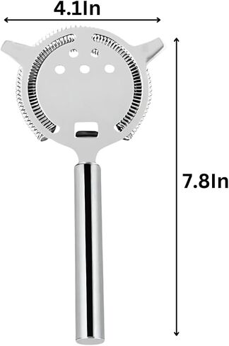 Cocktail Strainer - Stainless Steel Hawthorne Strainer With Handle - Bar Strainer With High Density Spring - Drink Strainer For Cocktails Great For Home Bar Or Professional Bartenders in Saudi Arabia