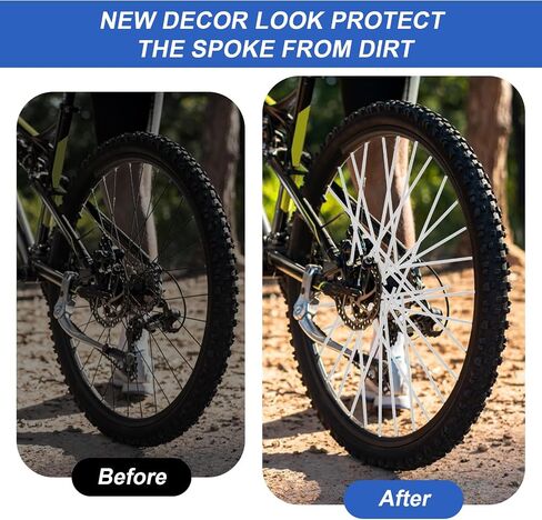 72PCS White Spoke Skins, Universal Bike Spoke Covers Motorcycle Bicycle Spoke Decorations 8-21 Inch Wheel Rims Spoke Wraps Protector for Motorcycle Bicycle Wheelchair in Saudi Arabia