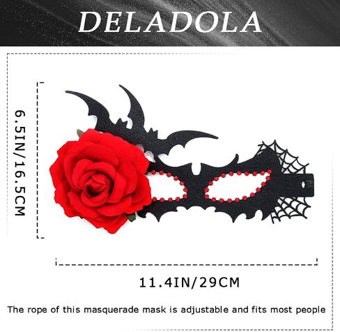 deladola Masquerade Mask for Women Halloween Lace Costume Masks for Prom Party in Saudi Arabia