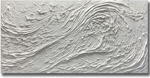 Yika Art Canvas Paintings, Wall Art Thick Texture Black Flower Modern Gorgeous Abstract Hand Painted Abstract Oil Painting on Canvas Modern Wall Art Decor 24x48 inches in Saudi Arabia