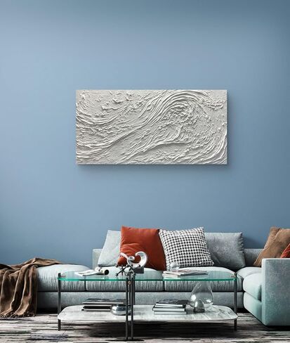 Yika Art Canvas Paintings, Wall Art Thick Texture Black Flower Modern Gorgeous Abstract Hand Painted Abstract Oil Painting on Canvas Modern Wall Art Decor 24x48 inches in Saudi Arabia
