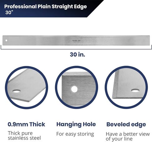 Pacific Arc 30" Straight Edge Stainless Steel 0.09" Thick Steel, Heavy Duty in Kuwait