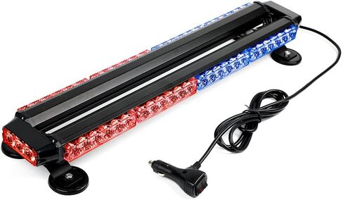 26 بوصة 54 LED 7 أوضاع فلاش مستشار المرور مزدوج الجانب للتحذير في حالات الطوارئ، سقف السيارة العلوي، شريط ضوء ستروب مع قاعدة مغناطيسية لبناء الشاحنة السرية أو السحب in Kuwait