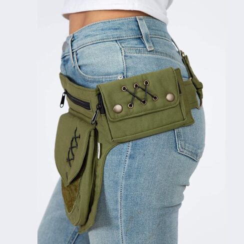 حزام الخصر العملي Fannypack من القطن أثناء السفر - أسود in Saudi Arabia
