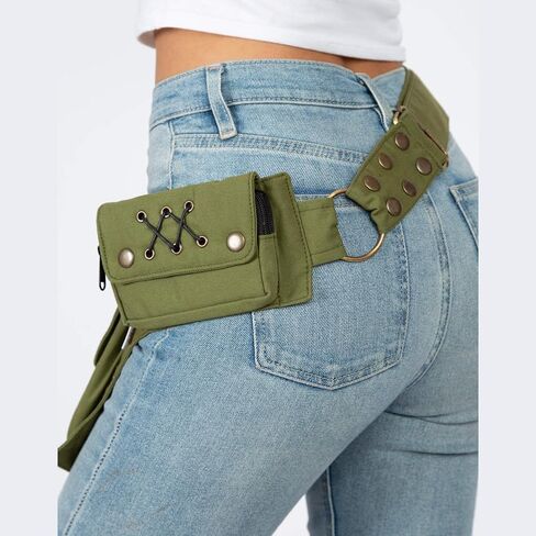 حزام الخصر العملي Fannypack من القطن أثناء السفر - أسود in Saudi Arabia