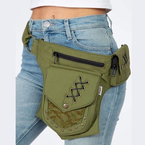 حزام الخصر العملي Fannypack من القطن أثناء السفر - أسود in Saudi Arabia