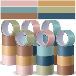 12 Pcs Rainbow Colored Duct Tape Pack 10 Yards x 2 Inch Multipack Heavy Duty Tear by Hand Waterproof Tape Rolls for Classroom Decor, Arts Crafts, DIY, Labeling Advanced Grey