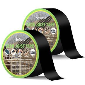 Sofrose Joist Tape for Decking,2" x 50' Deck Joist Tape,Weather Resistant,Waterproof Butyl Joist Tape,Self-Adhesive Flashing Tape for Wood Joists, Decks, Beams, Roof (6 Rolls)