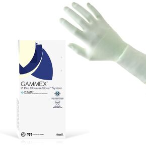 Ansell GAMMEX PI Plus Glove-in-Glove System, Surgical Gloves, White & Green