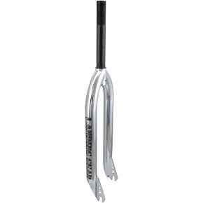 BMX Landing Gear Chrome Chromoly Replacement Fork Cr-Mo Steerer Tube Thread Threadless Caliper Brake Mount (26in Tire, 1in Threaded)