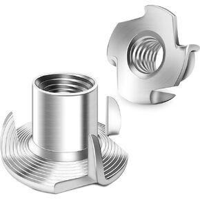 60Pcs 5/16-18 T-Nuts, T Nuts 5/16 Nuts, 4-Jaw Tee Nuts for Bolts and Stem Caster Wheels, Zinc Plated Steel Metric Nut Assortment Hardware Nuts, Rock Climbing Holds & Furniture by Mywish