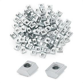 100pcs M5 Sliding T Nuts 2020 Series Metric Thread Slide T-Nut for 20x20 Standard Aluminum Extrusion Profile 6mm T-Slot
