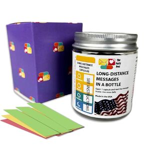 Long Distance Relationships Gifts Love Messages in a Bottle for Boyfriend or Girlfriend, 50 Pre-Written Love Capsules in a Jar, Cute Anniversary Gift for Engaged Couples, Valentine's Day