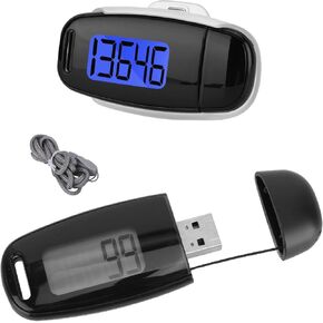 عداد الخطى ثلاثي الأبعاد للمشي، مشبك عداد الخطى قابل لإعادة الشحن عبر USB، عداد خطوات بسيط مع إضاءة خلفية، مشبك وحبل قابل للفصل، وقت التمرين، مراقب الهدف اليومي للرجال والنساء والمراهقين وكبار السن in Kuwait