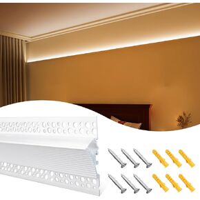 Muzata 5Pack 3.3FT/1M Plaster-in LED Channel Wall Light Decoration Aluminum Channel with Spotless Milky White Cover LED Diffuser Channel for LED Strip Lights Drywall Ceiling U130 HW 1M