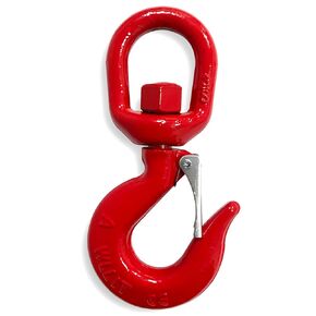 5 Tons Heavy Duty Swivel Hook with Safety Latch,360 Degree Rotating Crane Swivel Lifting Eye Hook for Crane, Swivel Chain Hooks for Lifting Chains Port Transportation, 11000 Lbs Capacity,Red