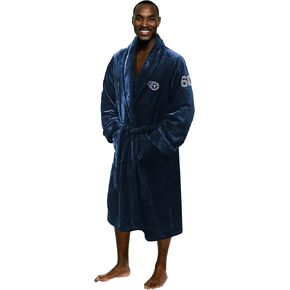 Northwest The Company Official NFL Tennessee Titans Men's L/XL Silk Touch Bath Robe with Number, Navy, 26" x 47"