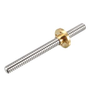 uxcell 100mm Length T8 8mm Dia Lead Screw Rod,4 Lead Stainless Steel Lead Screw Rod with Copper Nut Trapezoidal Thread for 3D Printer Z Axis