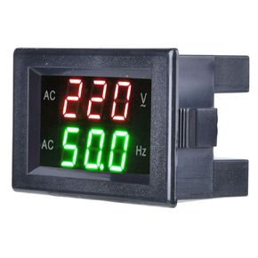 Generator Dual Display Meter LED Digital AC Voltmeter Frequency Meter Testing Tool (Black)