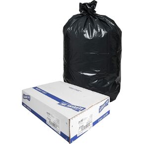 Genuine Joe 01533 Heavy-Duty Trash Bags, 1.5 Mil, 33 Gallon, 100/CT, Black