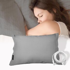 Grounding Pillowcase Cotton Pillow Case King Sliver Fiber Earth Connected Pillowcase Pillow Cover with Cord (20x36 Inch,White)
