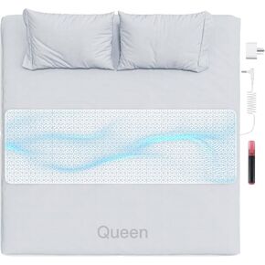 Grounding Mat for Bed, Grounding Pad for Sleeping, Reduce Anxiety and Inflammation, Pain Relief, Improve Energy - Pure Silver Fiber, Grounding Cord, Test Pen & Safety Adapter (King)
