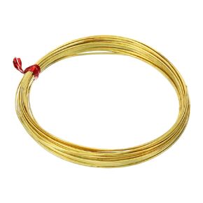 PATIKIL Half Hard Brass Wire, 1Pcs 20Gauge/0.8x0.4mm Diameter 6m/19.68ft Craft Wire for Jewelry Making Beading Garden Plants