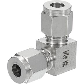 PATIKIL 304 Stainless Steel 90 Degree Street Elbow 1/2" ID X7/8"" OD, Compression Tube Fitting Pipe Adapter for Water Garden Irrigation System, Silver
