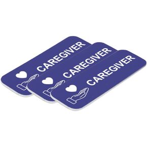Caregiver 1" x 3" Name Tag/Badge, Red, (3 Pack)