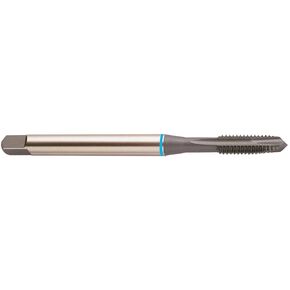 YG-1 O3 Series Super HSS Spiral Pointed Tap, Hardslick Coated, Round Shank with Square End, Plug Chamfer, M5.0-0.8 Thread Size, D4 Tolerance