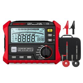 Digital Insulation Tester HT5205, HABOTEST Ground Meter Tester for Earthing, Digital Grounding Earthing Tester 0-4KΩ,200V Voltage Measure with LCD Backlit Dsiplay Megohmmeter Multimeter