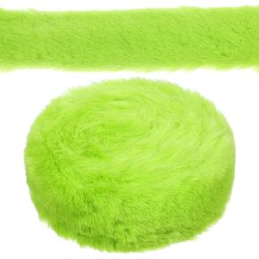 White Fur Fabric Trim, White Faux Fur Strip Roll 3 Yards Fuzzy Long Fur Fake Craft Fur Christmas Tree Ribbon for Gnomes Beard Hair Cosplay Costume DIY Christmas Tree Decor(1.97inch x 3 Yards)