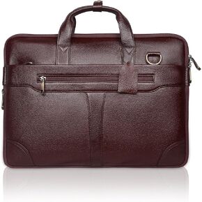 Leather Messenger Bag for Men Full Grain Leather Laptop Bag Vintage Crossbody Office Satchel Travel Shoulder Bag