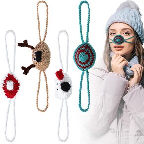 JaGely 4 Pcs Nose Warmer Women Winter Cozy Soft Nose Cover Knitted Crochet Nose Guard Protector for Ski Outdoor Cold Weather