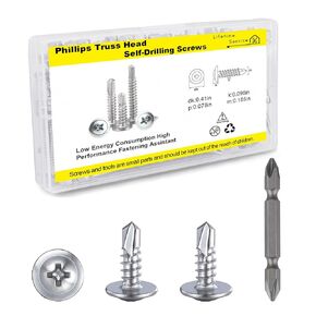 #8 1/2'' Self Tapping Screws 410 Stainless Steel with Modified Truss Heads Corrosion-Resistant, High-Strength,Black Screw for Easy Metal Sheet Installation.(100PCS)