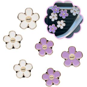 6pcs Cute Flowers Car Air Freshener Vent Clips,3.3cm/3cm Azure White Daisy Flowers Blossom Vent Clip Car Accessories,Girly Women Car Aesthetics,Refillable Car Outlet Diffuser