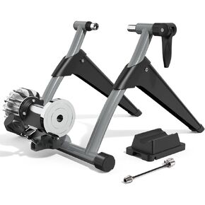 Sportneer Bike Trainer - Portable Fluid Stationary Bike Stand for Indoor Riding, Bike Trainer Stand with 26-28" & 700C Wheels, Quick Release Lever & Adjustable Rubber Feet, Foldable Storage