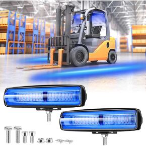 LED Forklift Safety Light-2 Pack LED Forklift Straight Light, DC12-80V, 30W, 1600LM LED Forklift Side Zone Warning Lights (Red)