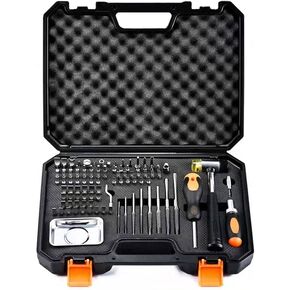 KNINE OUTDOORS Screwdriver Set Engineering Repair Kit Maintenance Tools Durable Construction Accessories with Ratcheting Wrench Rubber Mallet Bits Wrenches Adapters Pin Punches, 100 Set