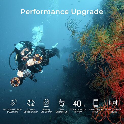 whiteshark Mix Pro Underwater Scooter, Dual Motors Electric Water Scooter for Adults and Kids, Sea Scooter for Pool, Snorkeling, Diving, Action Camera Compatible | Detachable Battery in Saudi Arabia