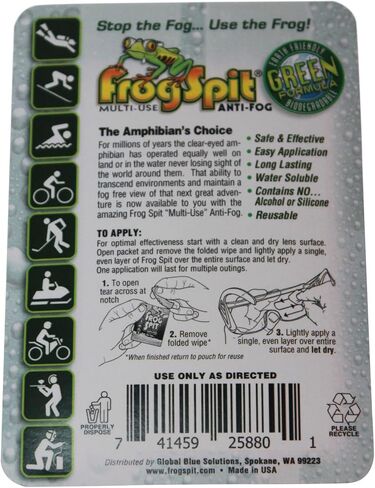 Frog Spit No Rinse Anti-Fog Wipes Eco Friendly- Made in America (Pack of 12) in Saudi Arabia