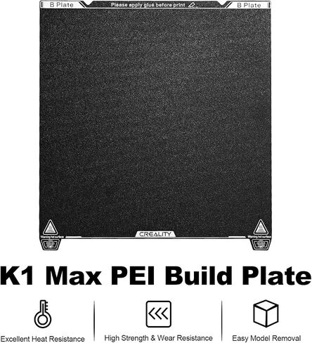 Creality K1 Max PEI Build Plate, 315x310mm Textured Flexible Spring Steel Bed Platform with PEI Coating Surface for Creality K1 / K1 Max/Ender 3 V3 Plus / 3 Max Neo 3D Printers (No Magnetic Base) in Saudi Arabia