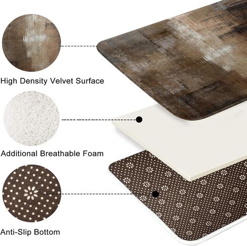 Britimes Modern Abstract Art Bathroom Rug Mat Set of 2, Brown and Gray Washable Cover Floor Rug Carpets Floor Bath Mat Bathroom Decorations 16x24 and 20x32 Inches in Kuwait